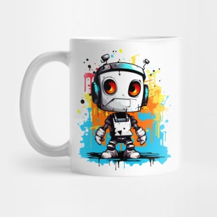 Cute cartoon Robot. Funny cyborg. Mug